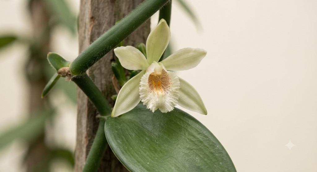 Vanilla planifolia orchid flower